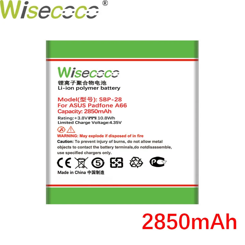 WISECOCO 2850mAh SBP-28 Bateriei Pentru Asus Padfone A66 Telefon In Stoc, de Înaltă Calitate +Numărul de Urmărire