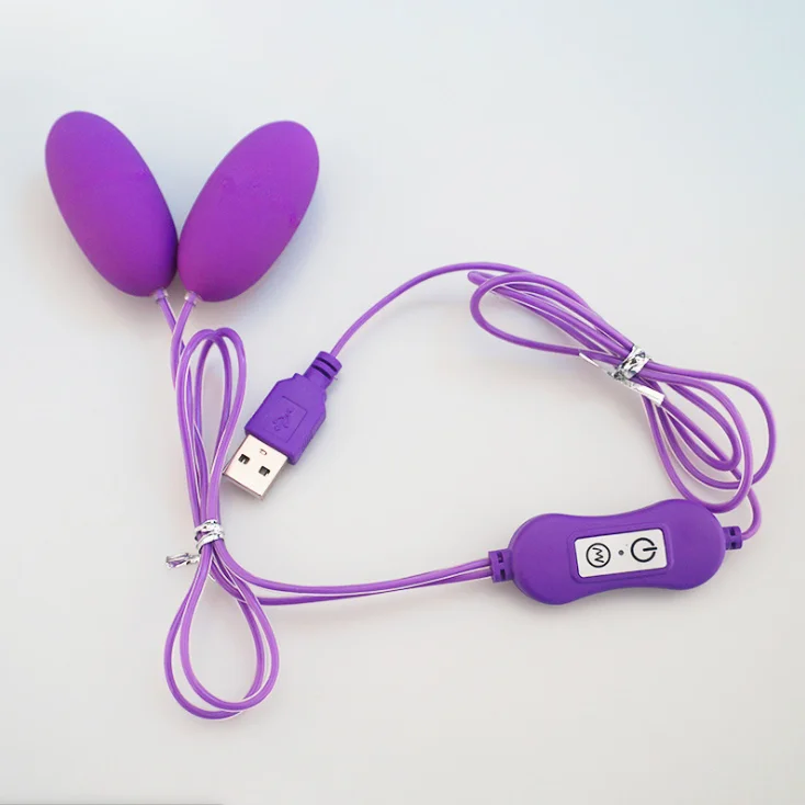 USB Exigibilă Glonț Dublu Vibrator Ou de sex Feminin G-spot Stimularea Clitorisului Abjustable Viteza de Vibrație Jucarii Sexuale pentru Lover