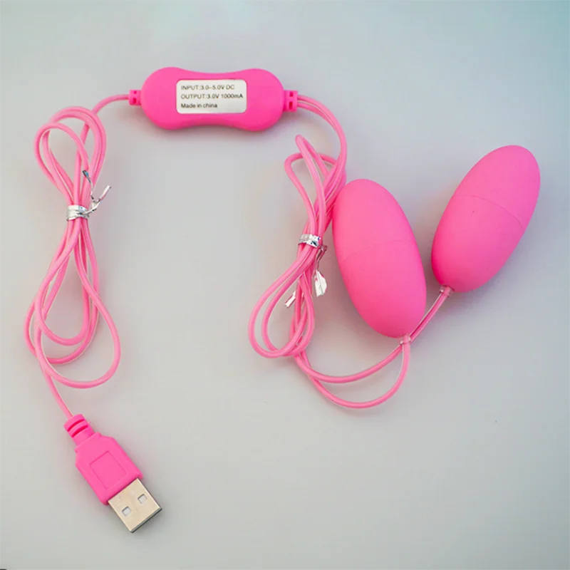 USB Exigibilă Glonț Dublu Vibrator Ou de sex Feminin G-spot Stimularea Clitorisului Abjustable Viteza de Vibrație Jucarii Sexuale pentru Lover