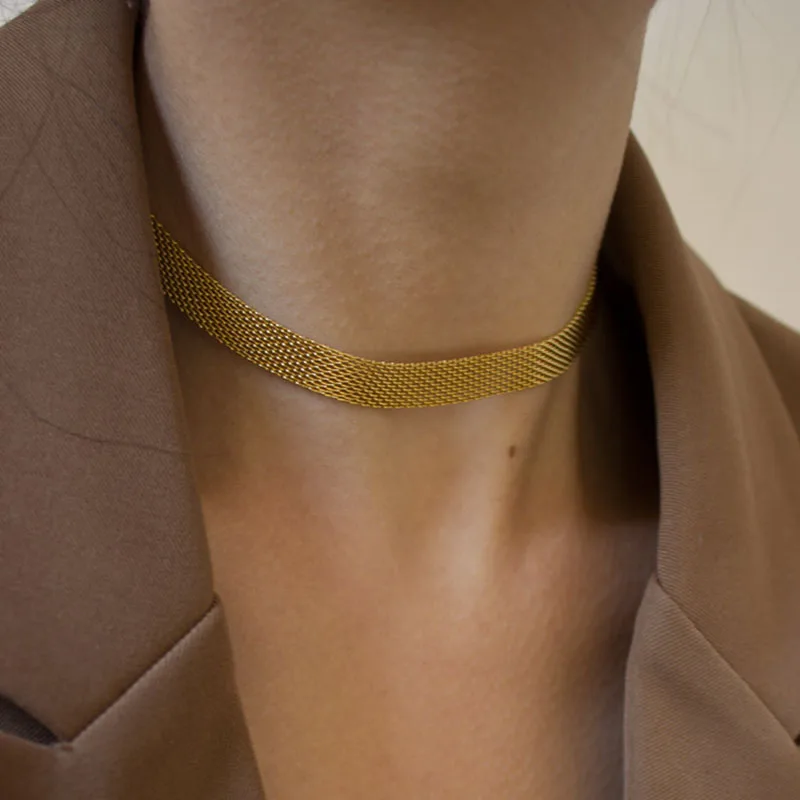 Ton De Aur Curea Lanț Cravată Colier Pentru Femei Chic De Vară 2021 Clavicula Scurt Colier Moda Partidul Colier Cadou