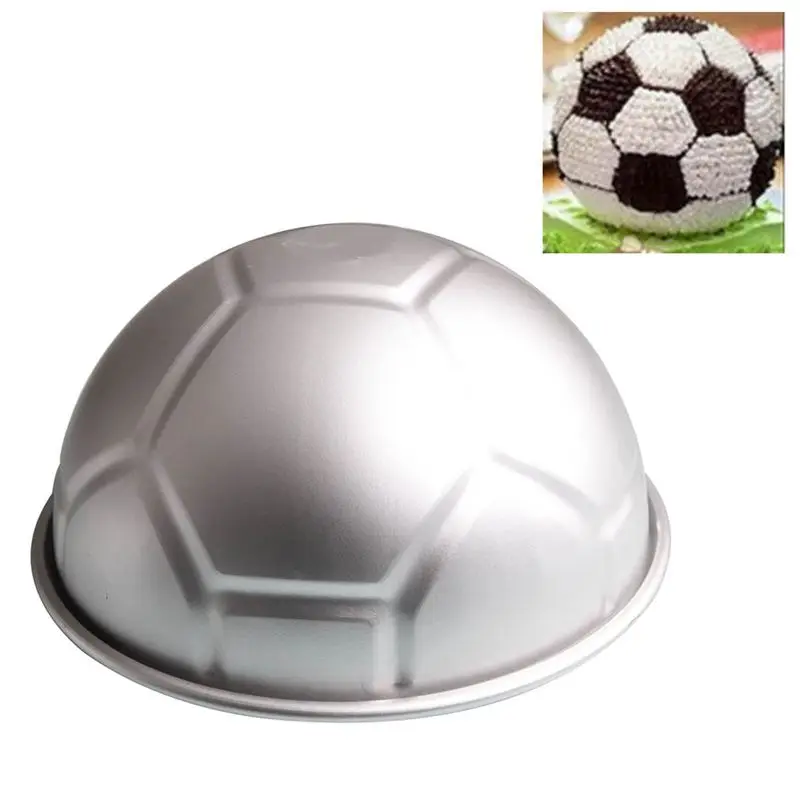 1 BUC 3D Jumătate Rotund în Formă de Minge de Fotbal Tort Mucegai 8 inch Îngroșarea Aliaj de Aluminiu Mucegai Ziua Tava de Copt