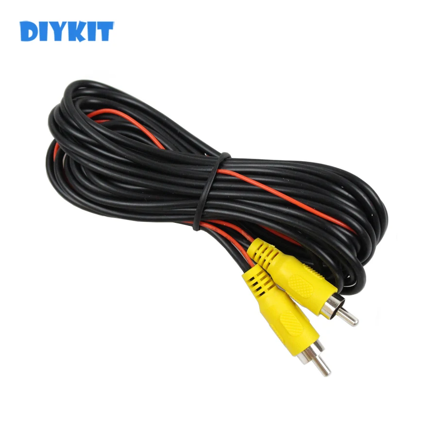 DIYKIT AV RCA Cablu de Extensie / Cablu Video Cablu prelungitor 5 m cu Conector pentru Camera retrovizoare Auto și Monitor