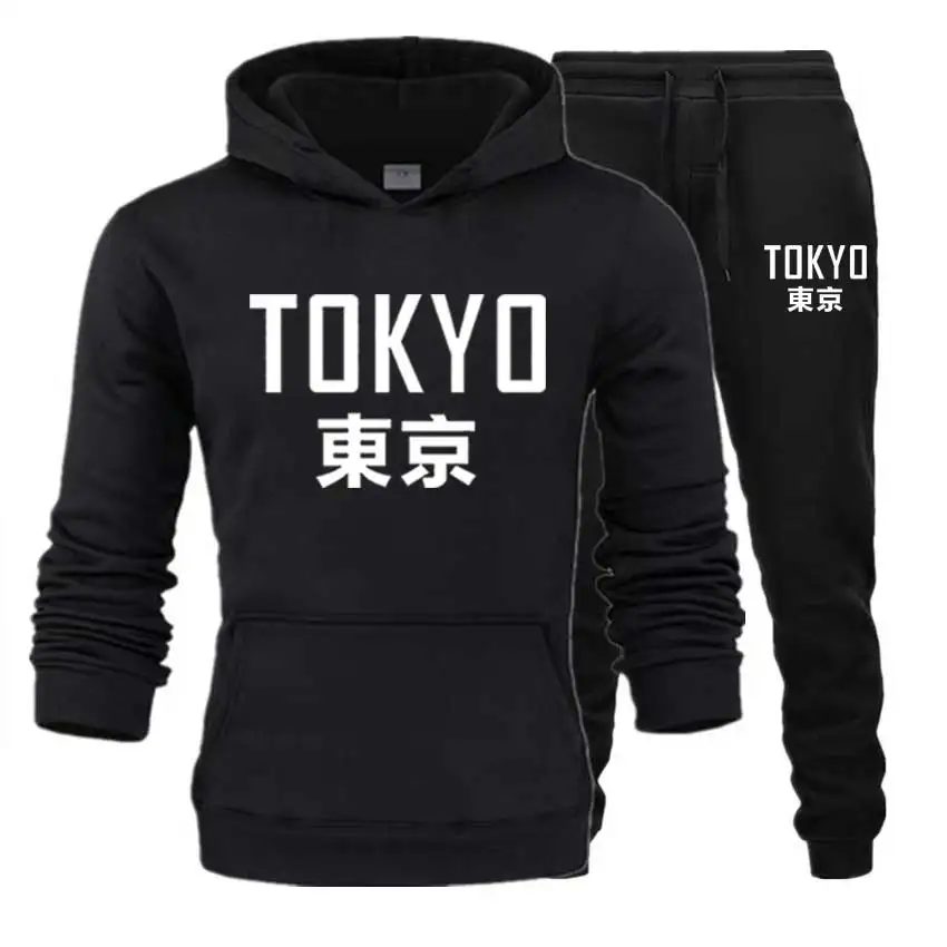 Tokyo Imprimare Bărbați Seturi de Sport Japonez hanorac+Pantaloni Streetwear Pulover de trening Casual hoodie set picătură de transport maritim haine barbati