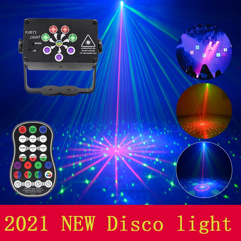 248 Modele DJ Disco Light Voice Control cu led-uri Laser Proiector de Lumina , USB Reîncărcabilă Efect de Lumină Party Show cu Controler