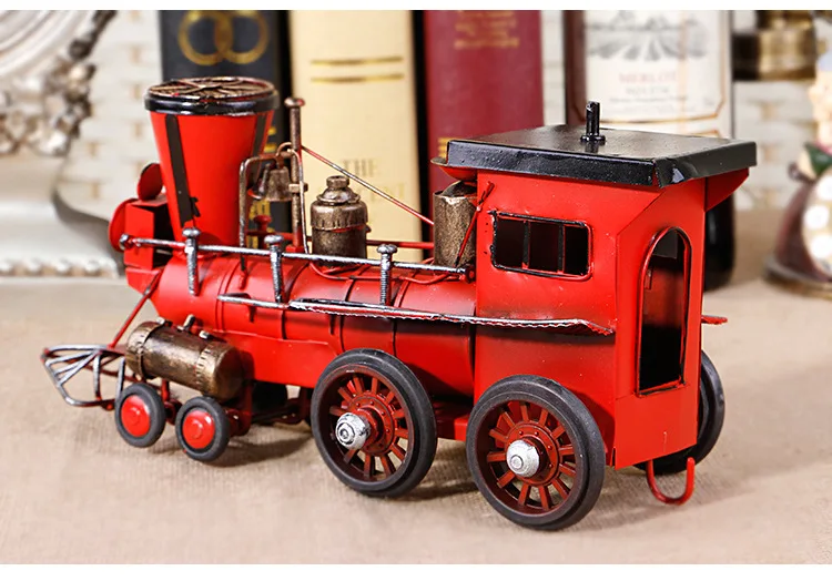 Zakka bontique fier vechi de oțel din metal retro creative tren cu Aburi acasă podoabă fier locomotiva model de masina decor acasă jucărie