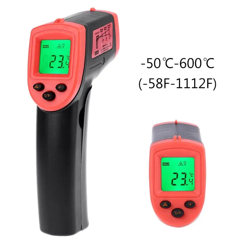 -50~600 ° c Termometru Digital Pistol Pirometru ℃/℉ Mare termometru Non-Contact cu Infraroșu IR Laser-Punctul Termometru