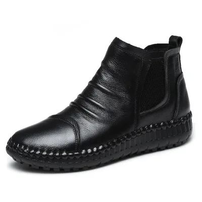 MVVJKE Moda Toamna Cizme Plate din Piele Glezna Pantofi Casual Vintage Pantofi de Brand Design Retro Handmade Femei Boot E006