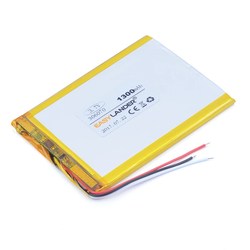 3-sârmă 306070 3.7 V, 1300mAh baterie Reîncărcabilă li-Polimer Baterie Pentru PSP GPS DVR E-Book Tablet PC Power Bank Wexler Carte E6005