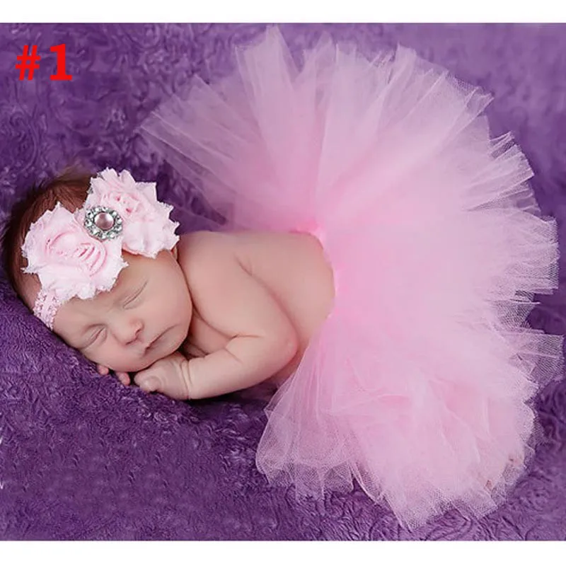 Roz pal Copilul Fusta Tutu si Headband Set Nou-născut Tutu Copil rochie de Copil recuzită Fotografie Fetița Balet îmbrăcăminte TS001