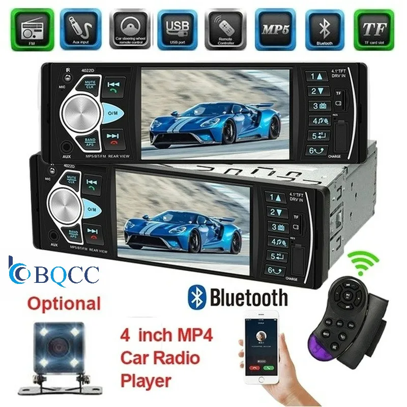 Bluetooth Stereo Radio Auto 1Din Vedio audio MP3/MP4/MP5/FM Control de la Distanță de Sprijin din Spate Vedere aparat de Fotografiat 4022D Autoradio 4.1 Inch