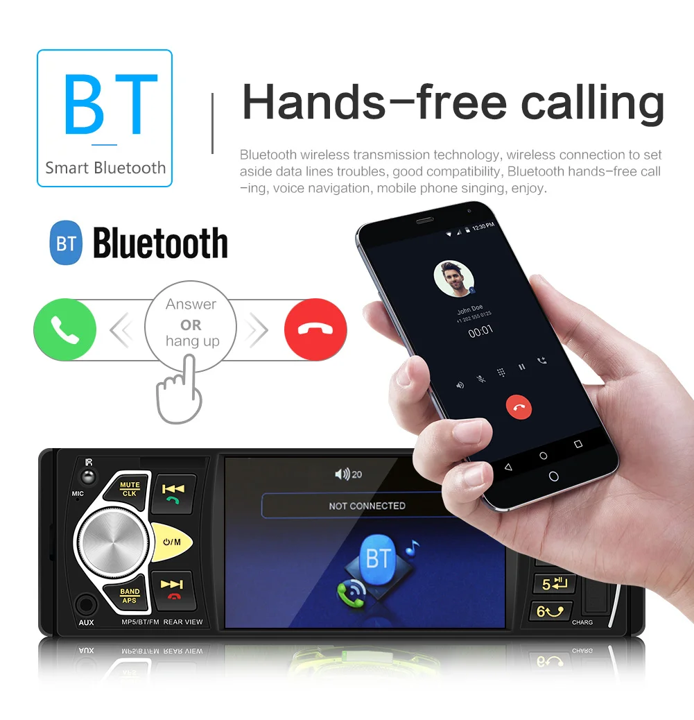 Bluetooth Stereo Radio Auto 1Din Vedio audio MP3/MP4/MP5/FM Control de la Distanță de Sprijin din Spate Vedere aparat de Fotografiat 4022D Autoradio 4.1 Inch