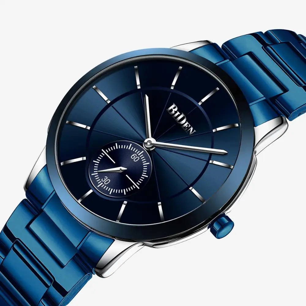 Moda Barbati Ceasuri BIDEN Brand Casual Bussiness Minimalism Om de Ceas din Oțel Inoxidabil Cuarț Ceas Masculin