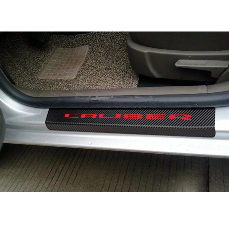4 Pack Masina Pragului de Ușă Protector Autocolant pentru Dodge CALIBER din Fibra de Carbon Anti Scratch Niciunul Alunecare Folie de Protectie