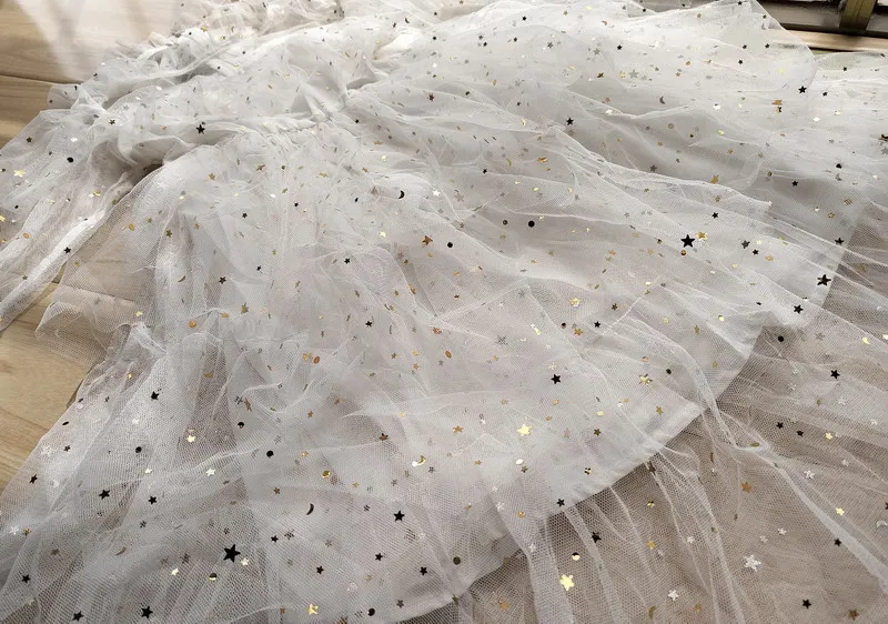 INS Fată Prințesă Partid Rochie Maxi Plasă de Stele Nunta de Ziua de Îmbrăcăminte de Primăvară-Vară 2019 New Baby Girl Dress 4 5 6 8 10 ani