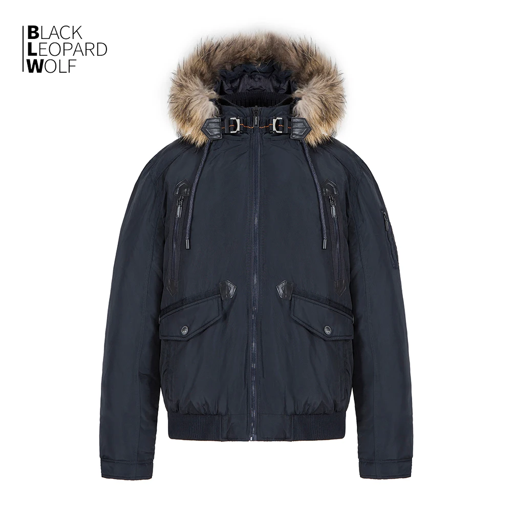 Blackleopardwolf 2020 de iarnă pentru Bărbați în jos jacheta Hanorac Casual barbati haine Vânt Scurt Gros Parka cu Guler din Blană cu Glugă ZD-2116