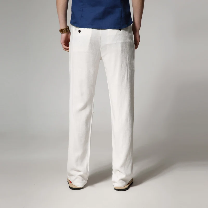 SHAN BAO brand bărbați drept liber de înaltă calitate, lenjerie din bumbac subțire pantaloni casual 2020 original stil Chinezesc pantaloni alb-negru