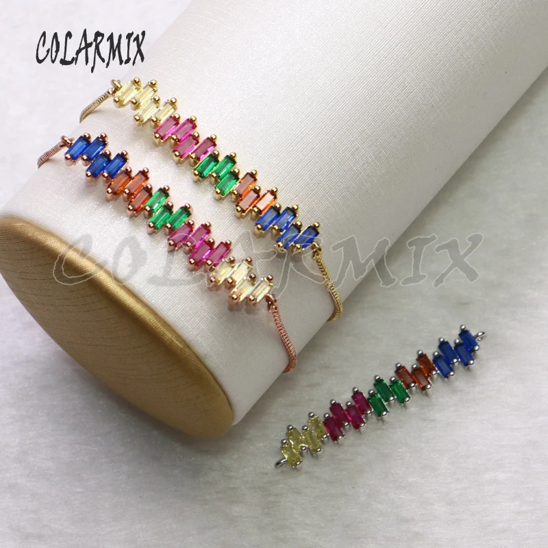 8 Buc Rainbow colorate zircon Brățară de flori se Amestecă culoare mult farmecul Brățară de bijuterii elegante, bijuterii Brățară cadou pentru doamna 9337