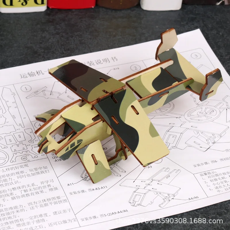 Copii 3D Puzzle din Lemn Aeronave Manual DIY Puzzle Model de Jucărie Creativitatea Jigsaw Puzzle Pentru a Îmbunătăți Copii Hands-on de Capacitatea de