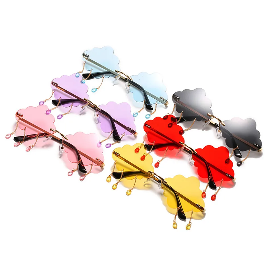 Epocă fără ramă Nori Ciucure Steampunk ochelari de Soare Femei Fara rama Punk Ochelari Nuante UV400 Nor de Ploaie ochelari de Soare
