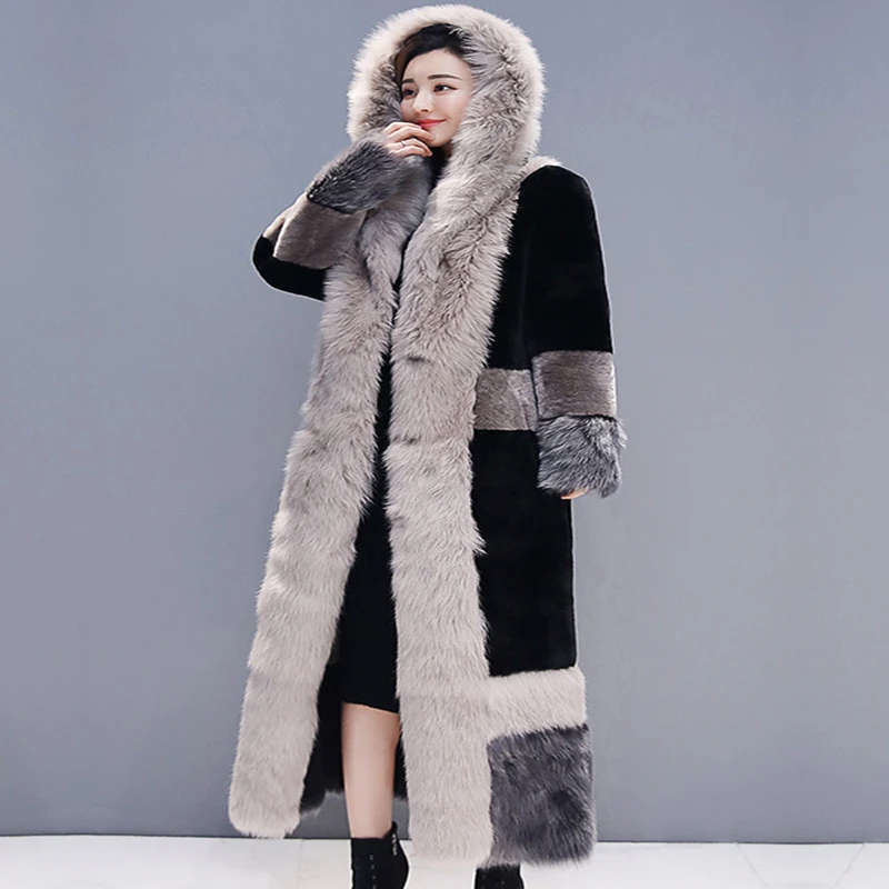 Blana o femei 2020 iarna noi versiunea coreeană de imitație liberă miei și catifea îngroșat genunchi haină lungă