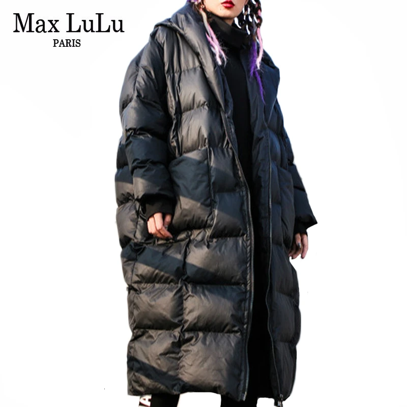 Max LuLu 2019 Cald Moda Coreeană Doamnelor Jacheta De Iarna Pentru Femei Cu Glugă Mult Supradimensionate Căptușit Haine Vintage Îngroșa Parka Plus Dimensiune