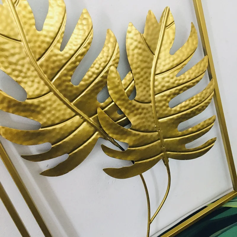 [VIP] de Vânzare Fierbinte Creative Golden Leaf Fier Forjat Perete Pandantiv Acasă Decorare Camera de zi Dormitor Canapea Fundal pictura Murala de Perete