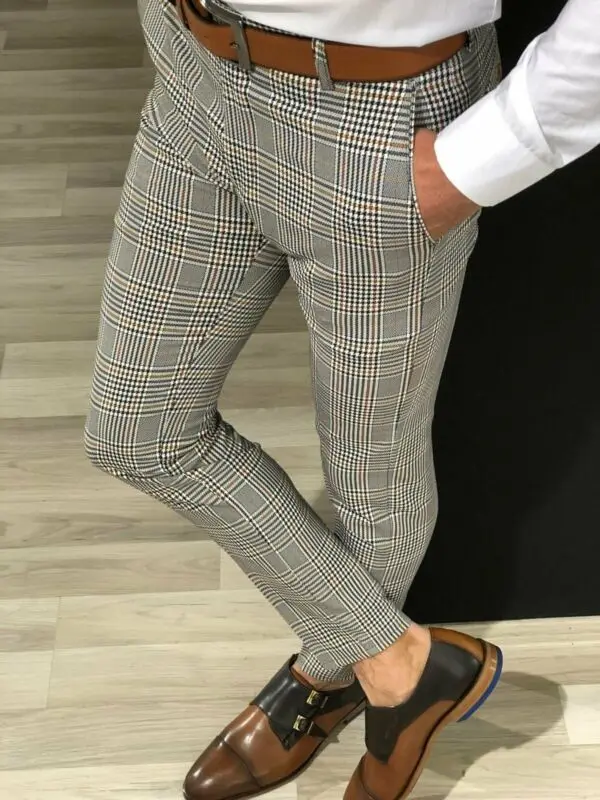 2019 Toamna Bărbați Verificat Pantaloni Formale Smart Casual Office de Afaceri Rochie Pantaloni Elastic Direct Carouri de sex Masculin Pantaloni Plus Dimensiune