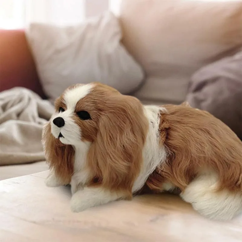Realist Charlie Simulare De Câine Câine Realiste Plus De Câine Viața Reală Catelus Câine De Companie Jucării Pentru Copii Pentru Adulti Alb Charlie Câine Jucării