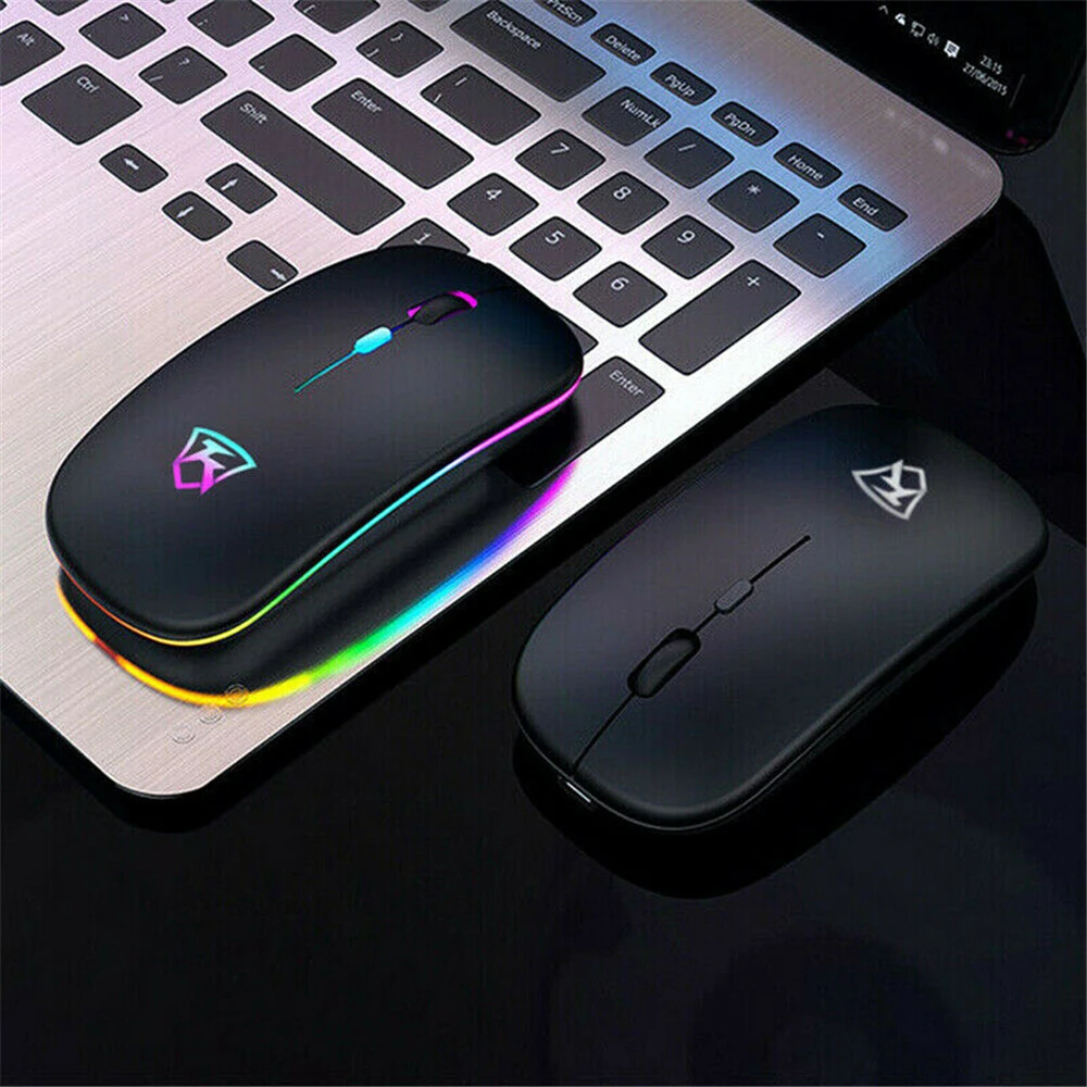 Mouse-ul fără fir RGB Mouse-ul Mouse de Calculator Ergonomic Tăcut Mause Reîncărcabilă Subțire Luminos Optic USB 2.4 GHz Soareci Pentru Laptop PC