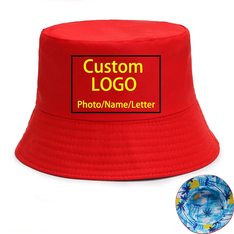 Pret De Fabrica! Free LOGO Design Personalizat, Două Laterale Găleată Pălărie Bărbați Femei Pescuit Capac Bărbați Soare, Pălării de Panama Beach Hat Chapeau