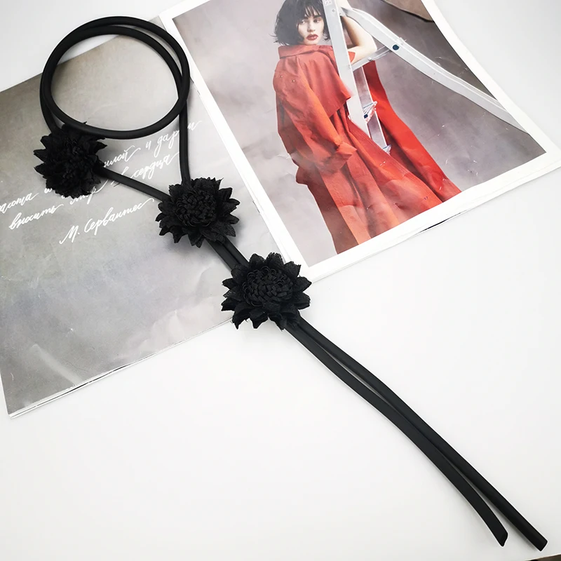 UKEBAY Noul Negru Floare Pandantiv Coliere Pentru Femei Colier Lung din Cauciuc Design de Bijuterii de Lux Gotic Haine Accesorii pentru Lanturi