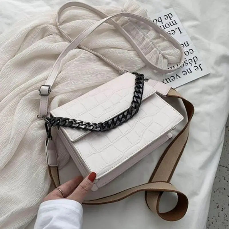 Lanț de sex feminin geanta fashion casual geanta de umar 2020 nou sac de Mesager din piele de culoare solidă mama doamnelor sac sac