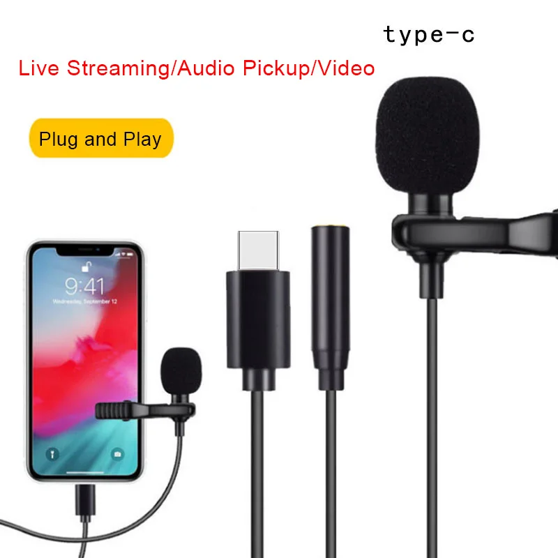 Extern Clip-on Rever Lavaliera pentru Fulger cu Jack Audio de 3.5 mm Microfon Pentru iPhone 11 Pro XS XR Max SE2 /7/8 Plus