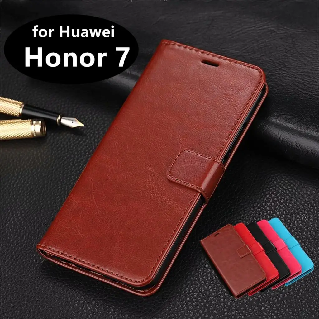 De înaltă Calitate, Slot pentru Card de Suport de Telefon din Piele PU Caz pentru Huawei Honor 7 Honor7 Capac Flip-Caz Coajă de Telefon