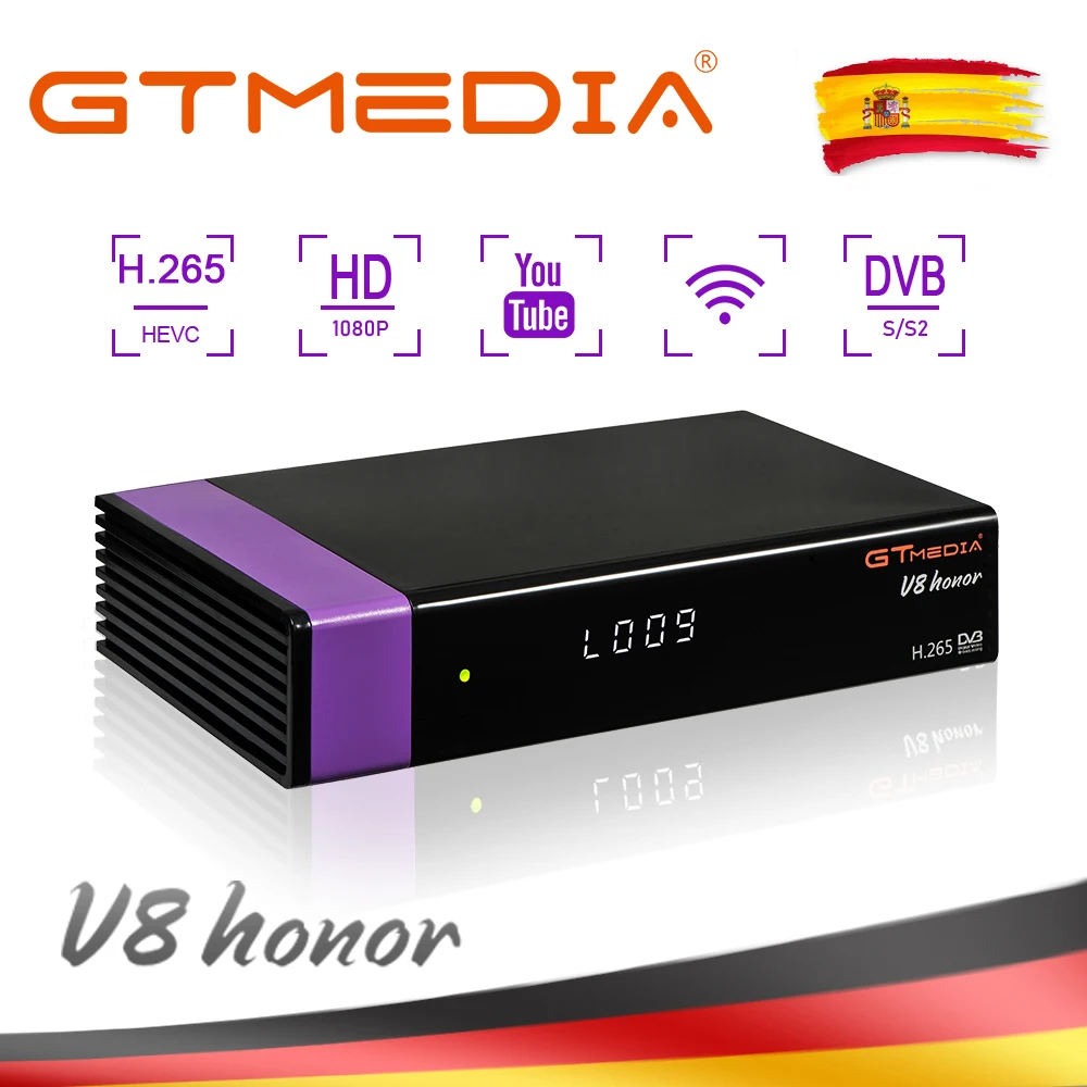 Receptor satelit tv Gtmedia V8 de onoare DVB-S2 Fel ca GTmedia V8 Nova Built-in modul WIFI, Ethernet viteză maximă 3G usb dongle