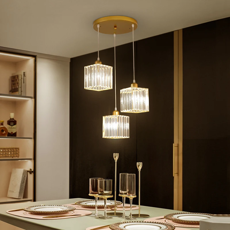 Modern Nordic Cristal Pandantiv Lumini Led-uri de Epocă Creatoare de Aur Hanglamp pentru Restaurant Living, Dormitor-Deco Maison Lustru