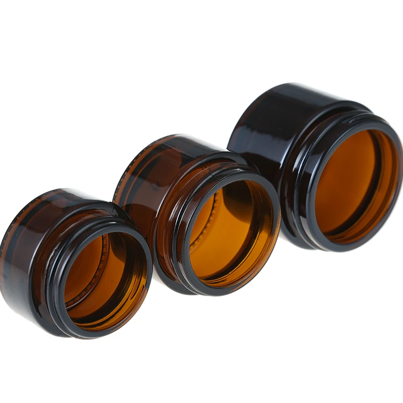 20buc(5g/10g/15g/20g/30g/50g) Amber Clar Borcan de Sticlă Container Cosmetice Crema Lotiune de Pulbere Mată Mată Oală de Călătorie Sticla