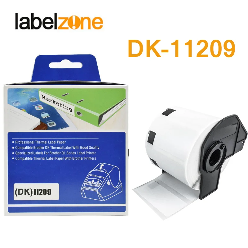 1Rolls DK-11209 62mm*29mm Die-cut Hârtie Termică Compatibil pentru Brother Imprimantă de Etichete Hârtie Albă DK11209 DK Hârtie 209