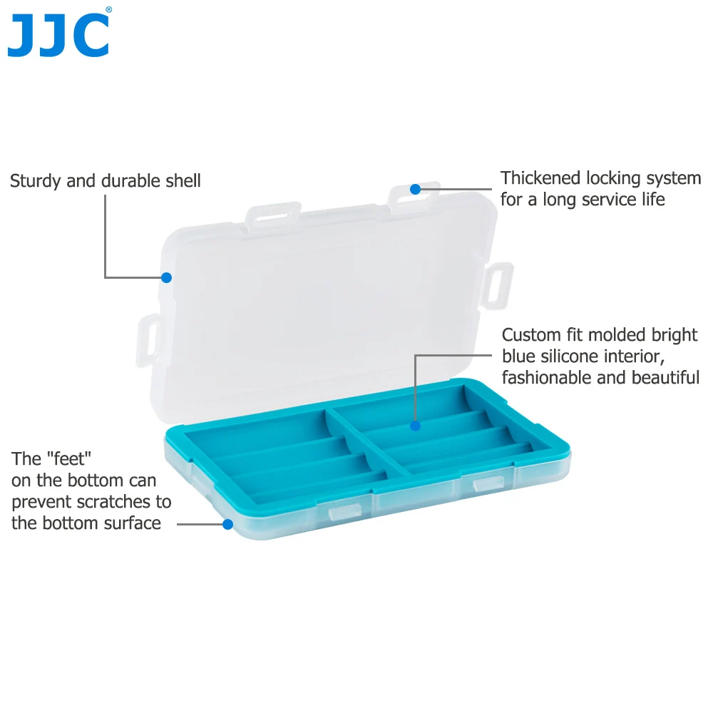 JJC Silicon Baterie de Caz Suport Cutie de Depozitare Acoperire Pentru 8 AA sau Baterii 14500 Recipient Organizator Cutie Caz