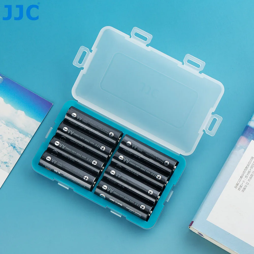 JJC Silicon Baterie de Caz Suport Cutie de Depozitare Acoperire Pentru 8 AA sau Baterii 14500 Recipient Organizator Cutie Caz