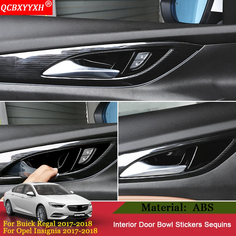 QCBXYYXH Styling Auto 4 BUC/lot Mânerului Interior al Portierei Cadru în Interiorul Ușa Castron Paiete Acoperire Pentru Buick Regal 2017 2018 Opel Insignia
