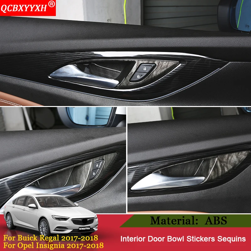 QCBXYYXH Styling Auto 4 BUC/lot Mânerului Interior al Portierei Cadru în Interiorul Ușa Castron Paiete Acoperire Pentru Buick Regal 2017 2018 Opel Insignia
