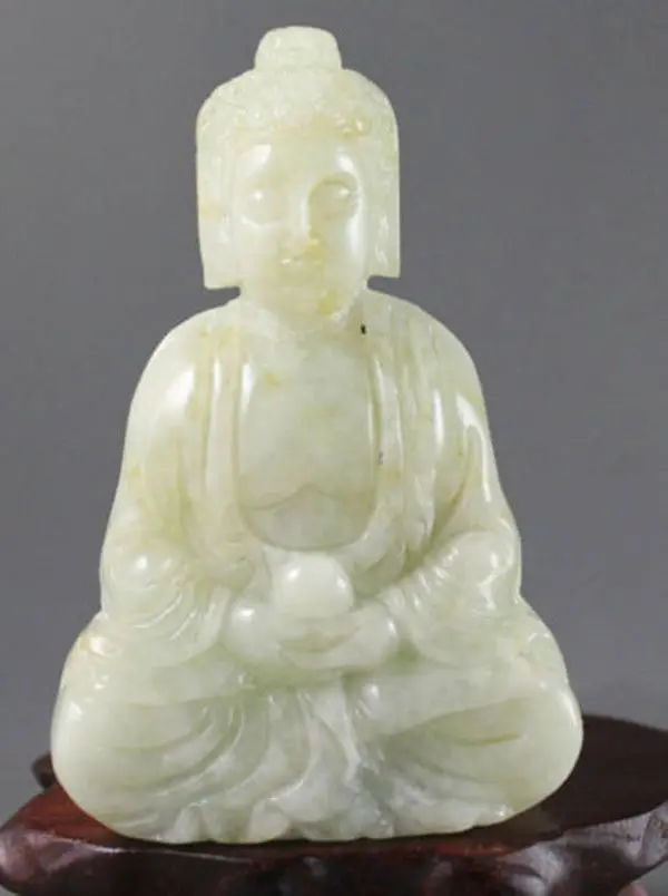 Chineză Manopera Sculptură Jad A Lui Buddha Pandantiv Colectia Jade Buddha Sakyamuni Statui