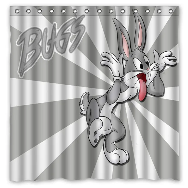 Bugs Bunny Impermeabil Perdea de Duș Acasă Perdele de Baie cu 12 Carlige Poliester Tesatura Perdea de Baie