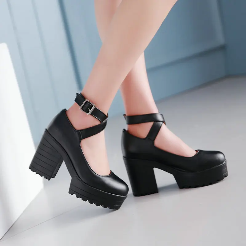 Plus Dimensiune Moda Noua Femei Pantofi Platforma(4cm) Solid Catwalk 9.5 cm Tocuri sex Feminin Pantofi Pompe 34-43 Rotund Toe Biroul Cariera
