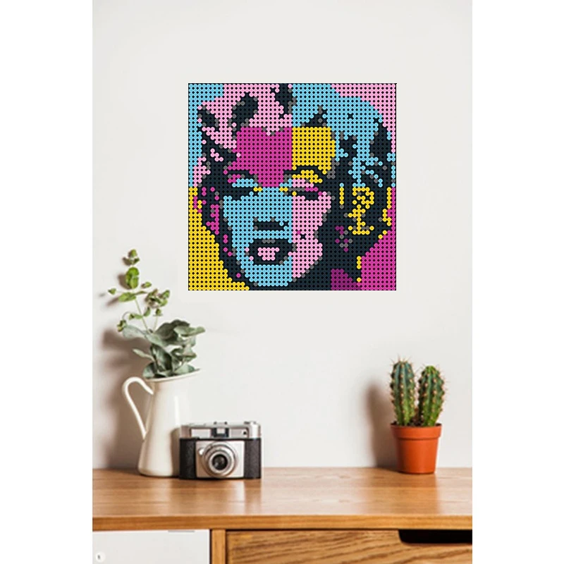 Marilyn Monroeed Pixel de Artă Mozaic(48X48) MOC de Artă Creativă, Blocuri Vopsite Fundal Decorare Diy Jucării Cărămizi Cadou Copil