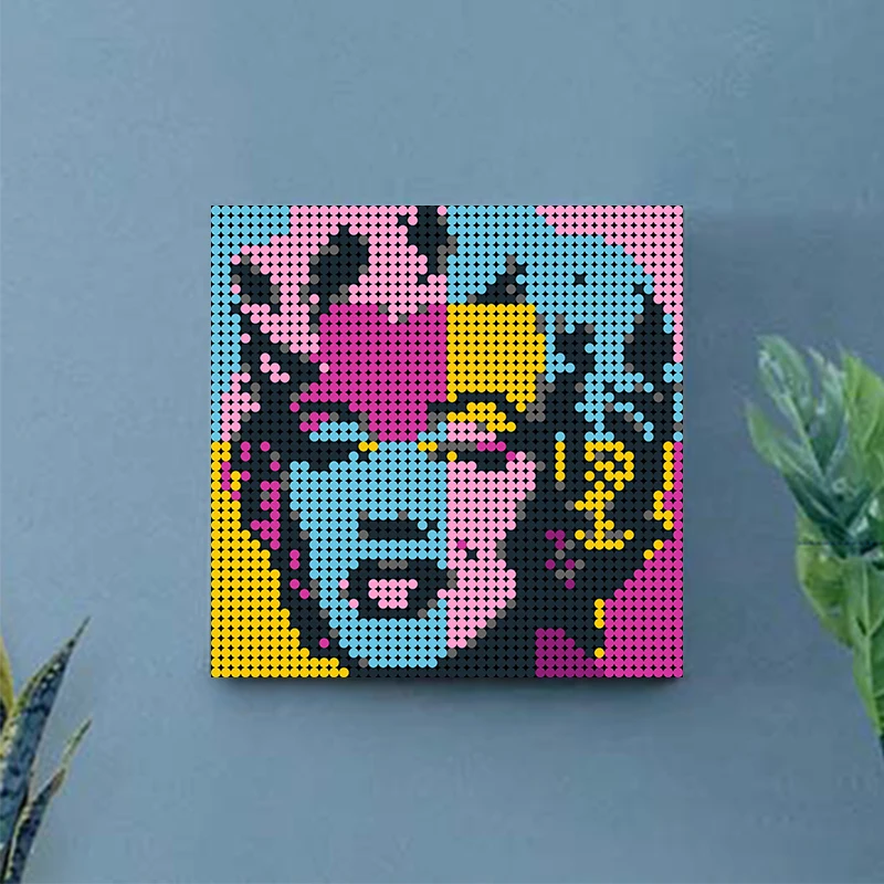 Marilyn Monroeed Pixel de Artă Mozaic(48X48) MOC de Artă Creativă, Blocuri Vopsite Fundal Decorare Diy Jucării Cărămizi Cadou Copil