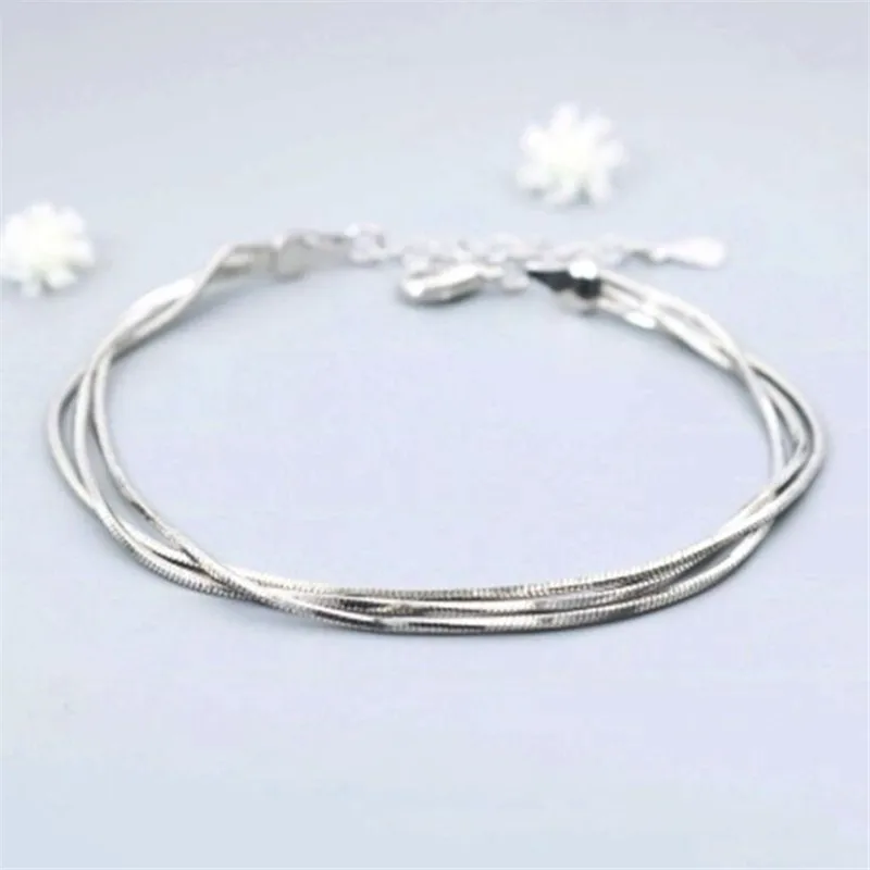 Noua Regulă Multi-strat de Șarpe Lanț Os Personalitate Argint 925 Bijuterii Simplu Moda Femei Cadou Dulce Bracelest SB168