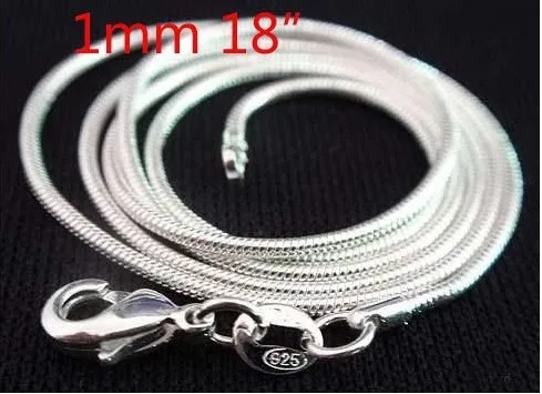 En-gros 20buc Argint Placat cu 1mm șarpe lanț de 18 inch moda bijuterii lanț colier pentru femei