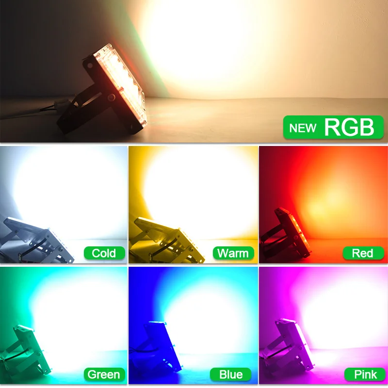 2 buc LED-uri de Lumină de Inundații 50W RGB Led Proiector de control de la Distanță COB chip de LED-uri Lampă de stradă AC220V 240V rezistent la apa IP65 Iluminat exterior